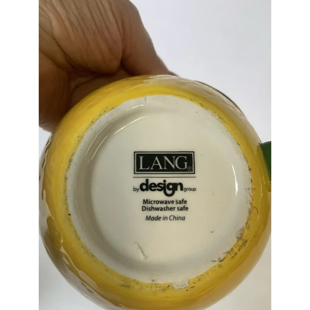 Lemon Shape Ceramic Nesting Measuring Cups (Set of 4) Bonus Coffee Mug Tea Cup